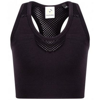 Black - Front - Tombo Kids-Childrens-Girls Seamless Crop Top