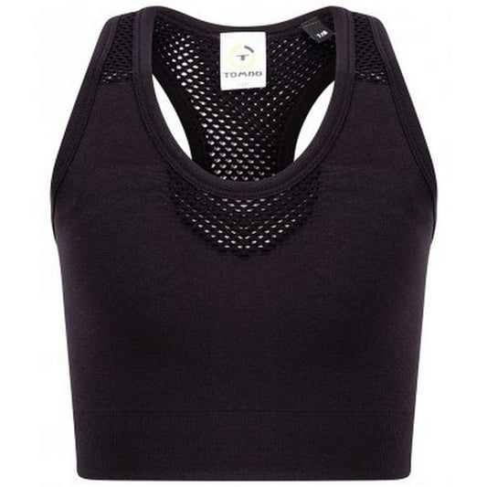 Black - Front - Tombo Kids-Childrens-Girls Seamless Crop Top