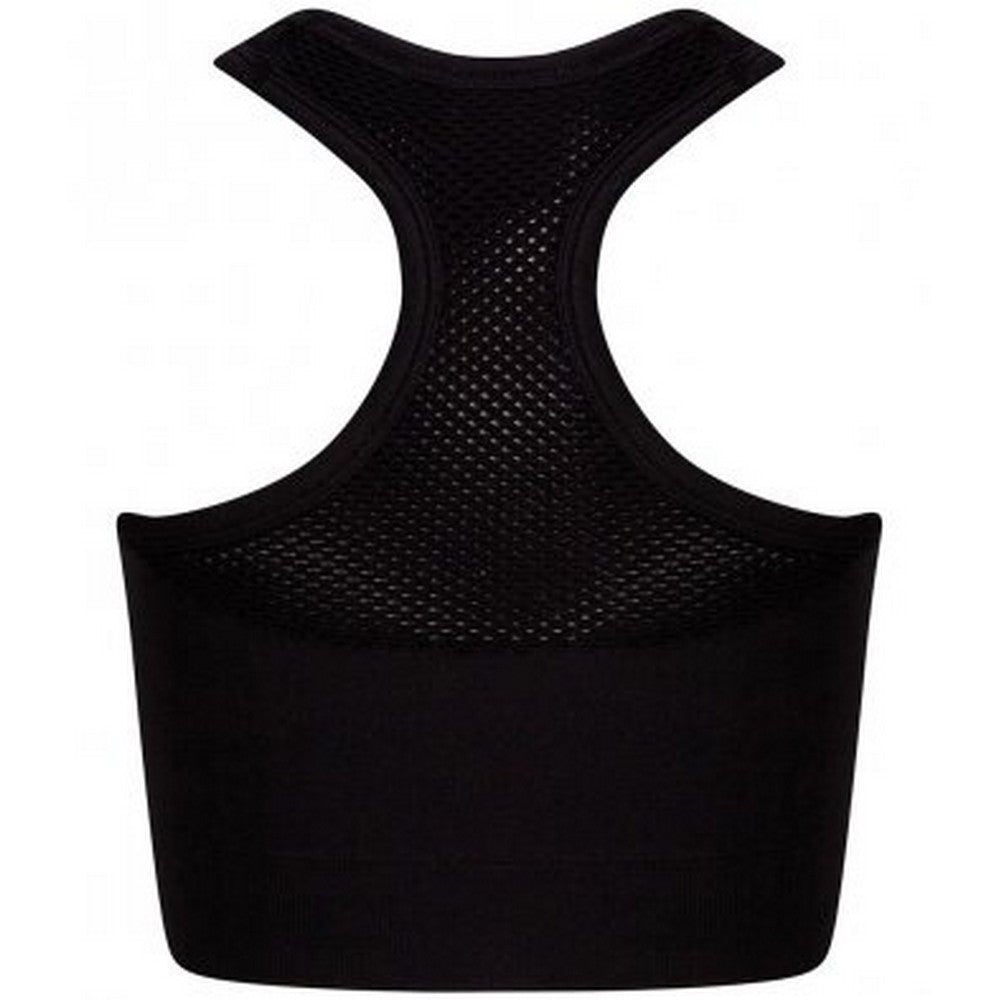 Black - Back - Tombo Kids-Childrens-Girls Seamless Crop Top