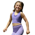 Purple Marl - Lifestyle - Tombo Kids-Childrens-Girls Seamless Crop Top