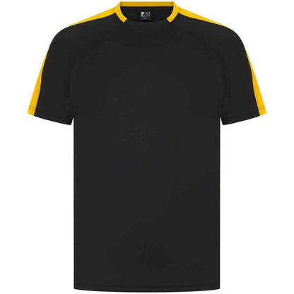 Black-Gold - Front - Finden and Hales Unisex Team T-Shirt