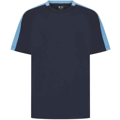Navy-Sky Blue - Front - Finden and Hales Unisex Team T-Shirt