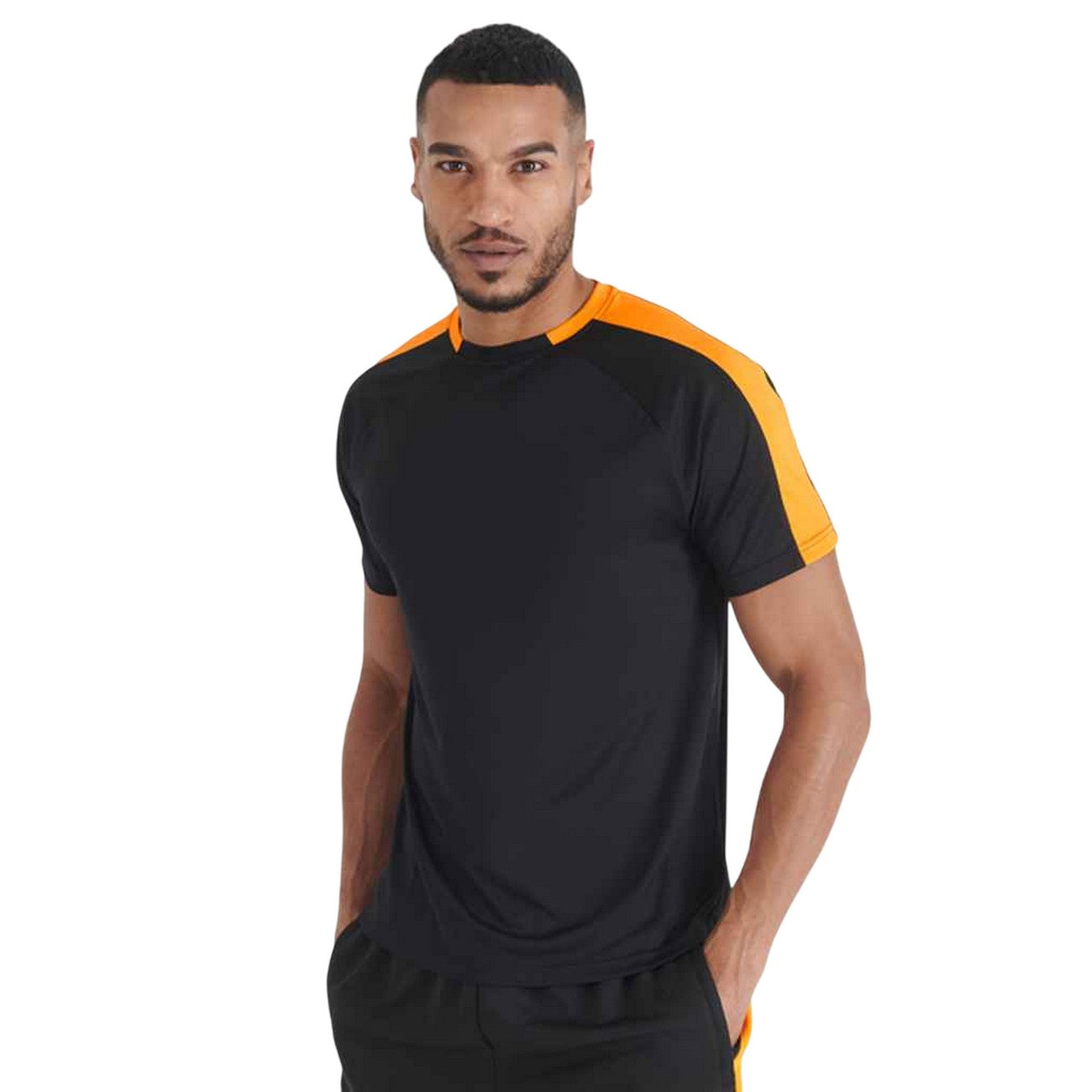 Black-Gold - Side - Finden and Hales Unisex Team T-Shirt