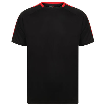 Black-Red - Front - Finden and Hales Unisex Team T-Shirt