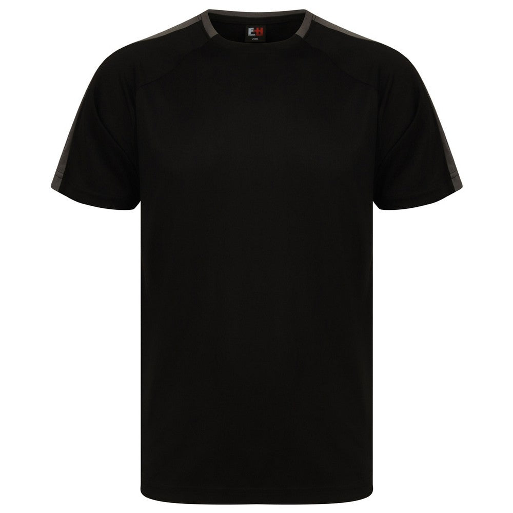 Black-Gunmetal - Front - Finden and Hales Unisex Team T-Shirt