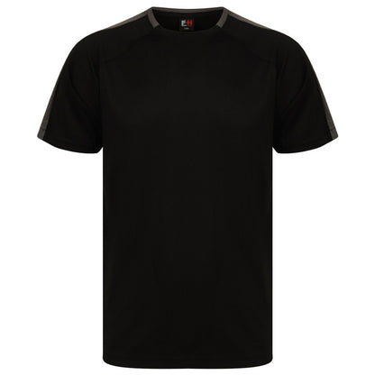Black-Gunmetal - Front - Finden and Hales Unisex Team T-Shirt