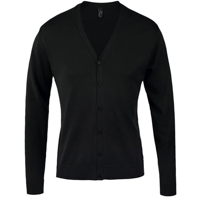 Black - Front - SOLS Mens Golden V Neck Cardigan