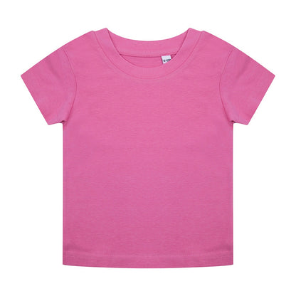 Bright Pink - Front - Larkwood Babies Organic T-Shirt