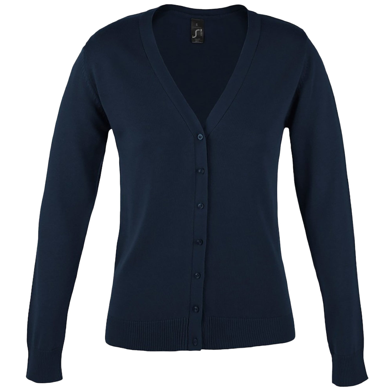 Navy - Front - SOLS Womens-Ladies Golden V Neck Cardigan