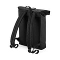 Black - Back - BagBase Unisex Recycled Roll-Top Backpack