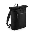 Black - Front - BagBase Unisex Recycled Roll-Top Backpack
