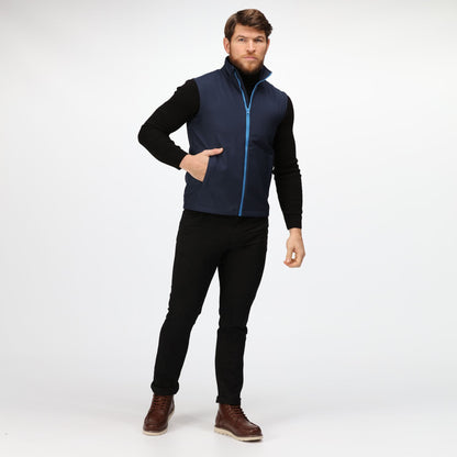 Navy-French Blue - Back - Regatta Professional Mens Ablaze Soft Shell Bodywarmer