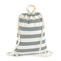 Natural-Grey - Front - Westford Mill Ladies-Womens Nautical Gymsac