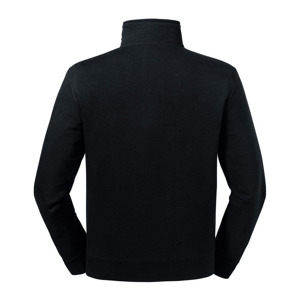 Black - Back - Russell Mens Authentic Zip Neck Sweatshirt