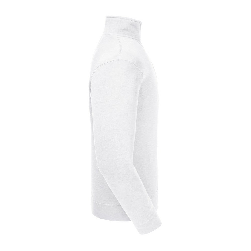 White - Side - Russell Mens Authentic Zip Neck Sweatshirt