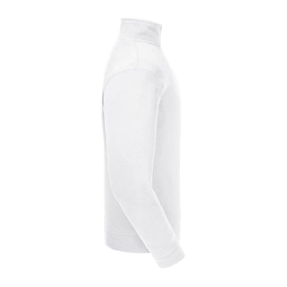 White - Side - Russell Mens Authentic Zip Neck Sweatshirt