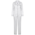 White - Front - Towel City Womens-Ladies Satin Long PJ Set