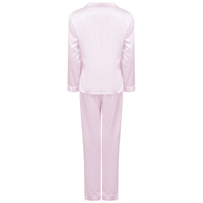 Light Pink - Back - Towel City Womens-Ladies Satin Long PJ Set