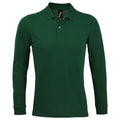 Bottle Green - Front - SOLS Mens Perfect Long Sleeve Piqu Polo Shirt