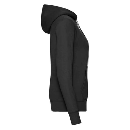 Black - Side - Fruit of the Loom Classic Lady Fit Hooded Sweatshirt