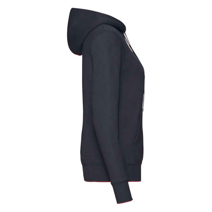 Deep Navy - Side - Fruit of the Loom Classic Lady Fit Hooded Sweatshirt