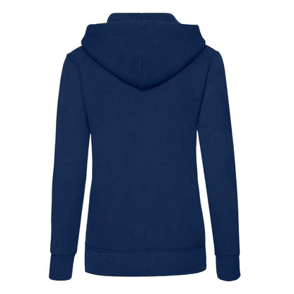 Navy - Back - Fruit of the Loom Classic Lady Fit Hooded Sweatshirt