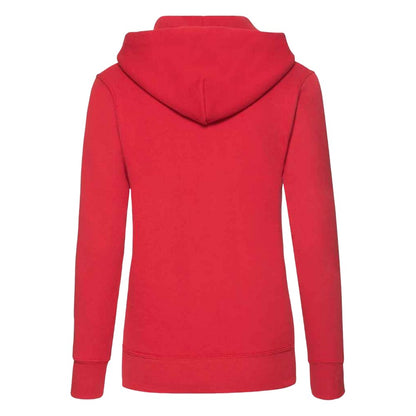 Red - Back - Fruit of the Loom Classic Lady Fit Hooded Sweatshirt