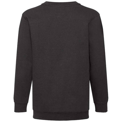 Black - Back - Fruit of the Loom Kids-Childrens Classic Drop Shoulder Sweatshirt