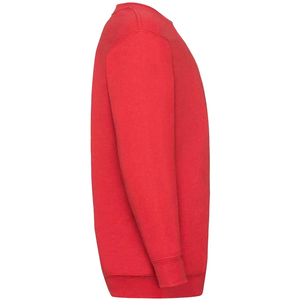 Red - Side - Fruit of the Loom Kids-Childrens Classic Drop Shoulder Sweatshirt