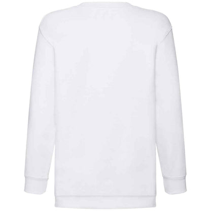 White - Back - Fruit of the Loom Kids-Childrens Classic Drop Shoulder Sweatshirt