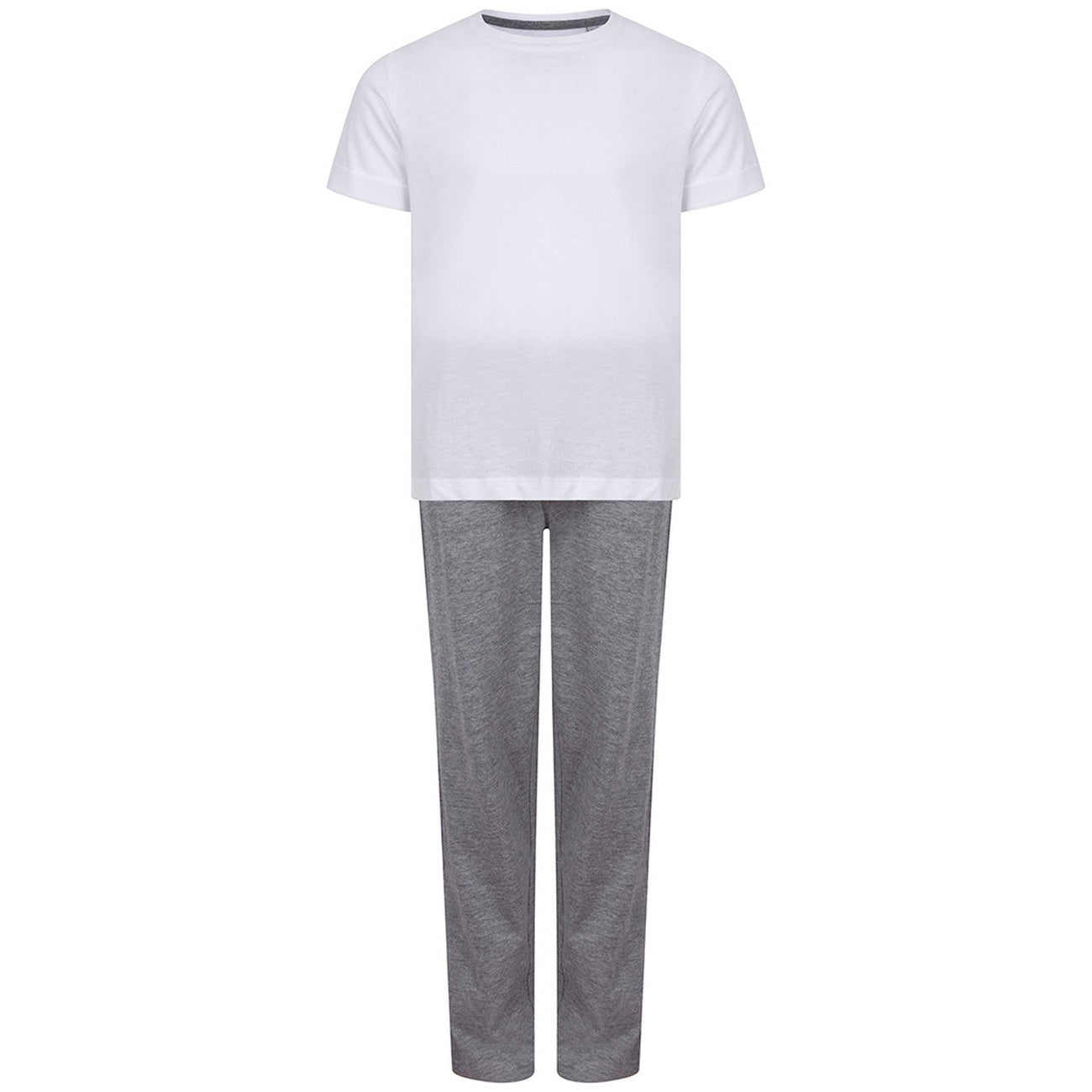 White-Heather Grey - Front - Towel City Girls Long Pyjamas