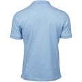 Light Blue - Back - Tee Jays Mens Luxury Stretch Pique Polo Shirt