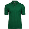 Forest Green - Front - Tee Jays Mens Luxury Stretch Pique Polo Shirt