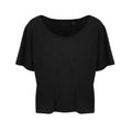 Jet Black - Front - Ecologie Womens-Ladies Daintree EcoViscose Cropped T-Shirt