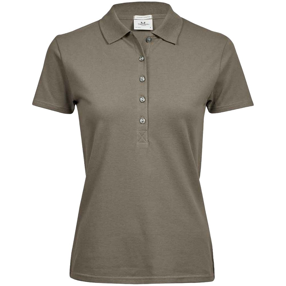 Clay - Front - Tee Jays Womens-Ladies Luxury Stretch Polo Shirt
