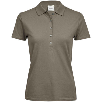 Clay - Front - Tee Jays Womens-Ladies Luxury Stretch Polo Shirt