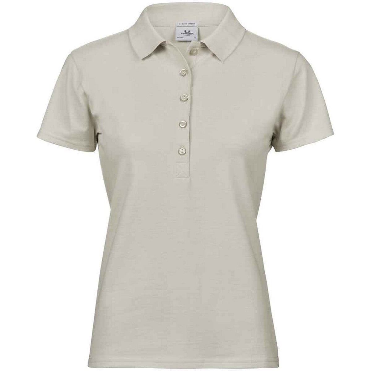 Cement - Front - Tee Jays Womens-Ladies Luxury Stretch Polo Shirt