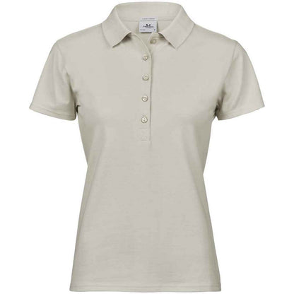 Cement - Front - Tee Jays Womens-Ladies Luxury Stretch Polo Shirt