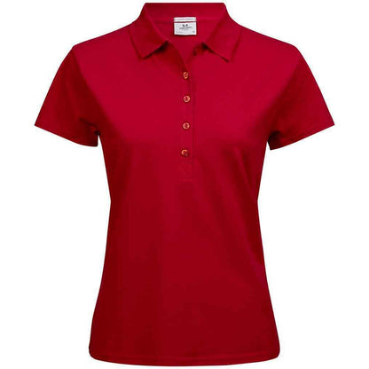 Red - Front - Tee Jays Womens-Ladies Luxury Stretch Polo Shirt