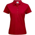 Red - Front - Tee Jays Womens-Ladies Luxury Stretch Polo Shirt