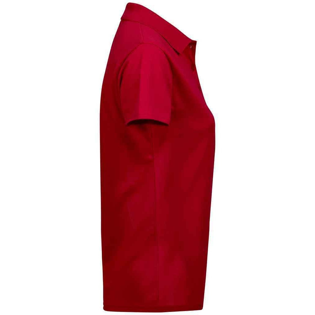 Red - Side - Tee Jays Womens-Ladies Luxury Stretch Polo Shirt