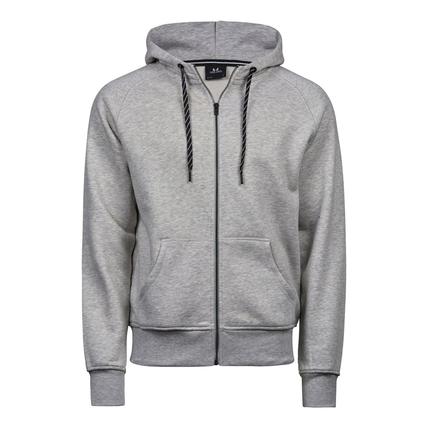 Heather Grey - Front - Tee Jays Mens Fashion Zip Hooded Sweatshirt