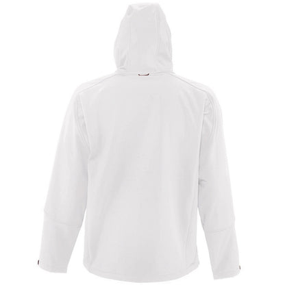 White - Side - SOLS Mens Replay Hooded Soft Shell Jacket (Breathable, Windproof And Water Resistant)