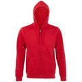 Red - Front - SOLS Mens Spike Full Zip Hooded Sweatshirt