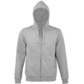 Grey Marl - Front - SOLS Mens Spike Full Zip Hooded Sweatshirt