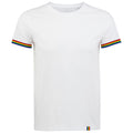 White-Multicolour - Front - SOLS Mens Rainbow T-Shirt