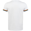 White-Multicolour - Back - SOLS Mens Rainbow T-Shirt