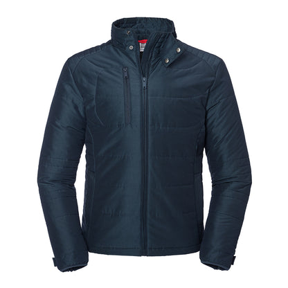 French Navy - Front - Russell Mens Cross Padded Jacket