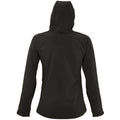 Black - Back - SOLS Womens-Ladies Replay Hooded Soft Shell Jacket (Breathable, Windproof And Water Resistant)