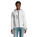 White - Back - SOLS Womens-Ladies Replay Hooded Soft Shell Jacket (Breathable, Windproof And Water Resistant)